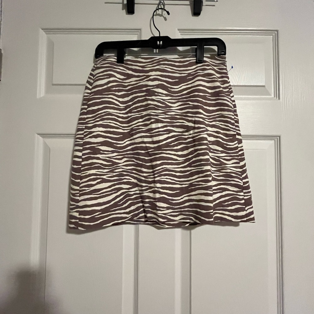 Loft Zebra Print Brown and White Skirt - Picture 2 of 9